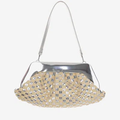 Themoirè Geo Bag With Woven Pattern In Silver