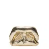 Themoirè Gold Mirror Vegan Leather Clutch With Unique Crinkled Design In Gold