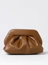 Themoirè Vegan Leather Clutch Pleat Detailing In Brown