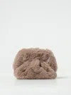 Themoirè Mini Gea Faux Fur Clutch In Brown