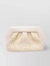 Themoirè Handbag With Adaptable Strap And Woven Texture