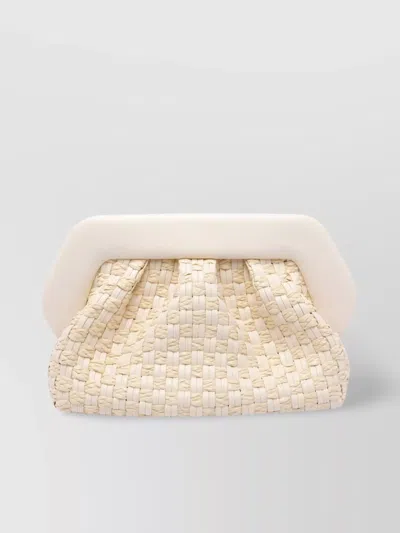 Themoirè Handbag With Adaptable Strap And Woven Texture