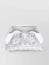 Themoirè Handcrafted Cross-body Bag Metallic Finish In White