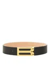 Themoirè Jumbo Frame Belt In Black