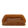Themoirè Large Braided Leather Clutch In Brown