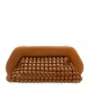 Themoirè Large Braided Leather Clutch In Brown
