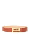 Themoirè Leather Belt In Light Brown