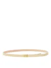 Themoirè Leather Belt In White