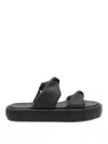 Themoirè Black Faux Leather Phoenix Flats In Black