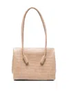 Themoirè Beige Crocodile Bag In Brown