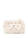Themoirè Bios Faux Leather Studded Clutch In Beige