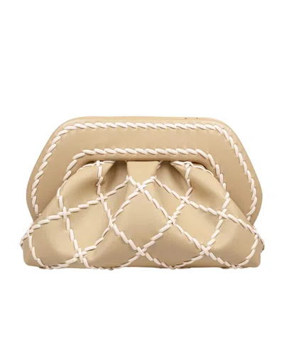 Themoirè Magnetic Clasp Clutch In Nude
