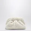 Themoirè Medium Tia Clutch White In Faux Fur In White