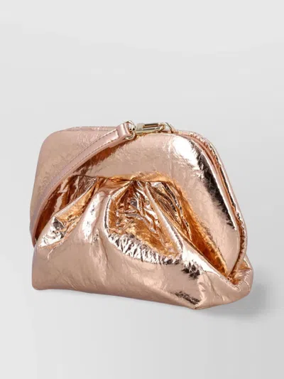 Themoirè Metallic Clutch Folded Detachable Strap