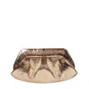 Themoirè Metallic Effect Clutch Bag In Pineapple Rose Gold