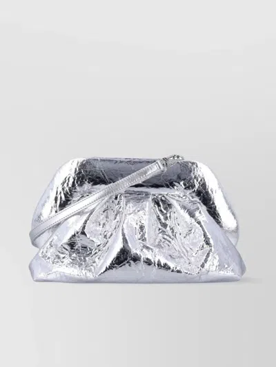 Themoirè Metallic Pleated Clutch Wrist Strap