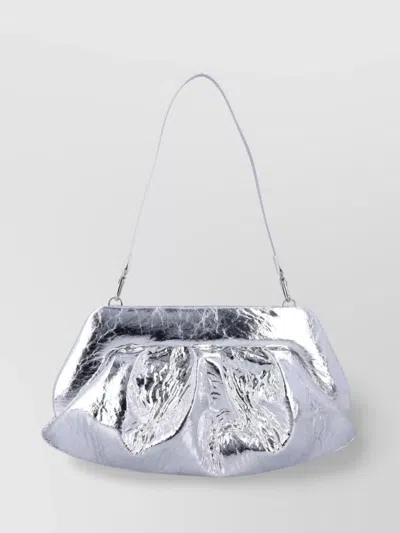 Themoirè Metallic Textured Shoulder Strap Clutch Bag