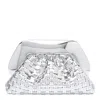 Themoirè Tia Weaved Laminated Shoulder Bag In Silver
