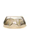 Themoirè Mirror Gold Clutch Medium In Gold
