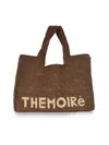 Themoirè Morea Woven Texture Tote Bag In Brown