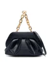 Themoirè Navy Blue Tia Croco Clutch Bag In Navy Blue