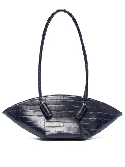 Themoirè Olimpia Croco Bag In Blue