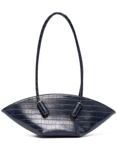 Themoirè Olimpia Croco Bag In Black