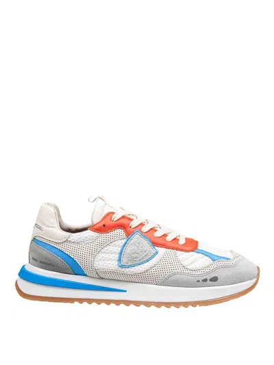 Themoirè Olympique Sneakers In Leather And Fabric In White