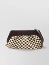 Themoirè Panel Shoulder Strap Clutch Woven Shape