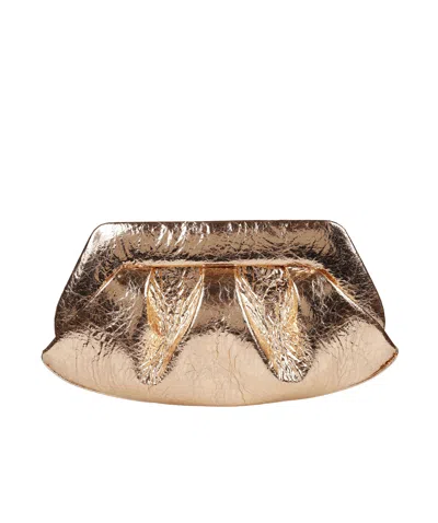 Themoirè Pleated Clutch Bag In Nude