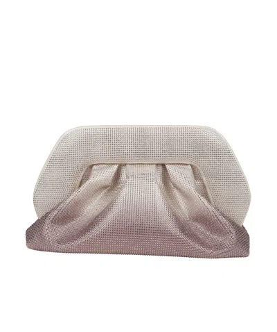 Themoirè Pleated Clutch Bag In Nude