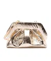 Themoirè Pineapple Cross Body Bag With Pleat Detailing In Nude