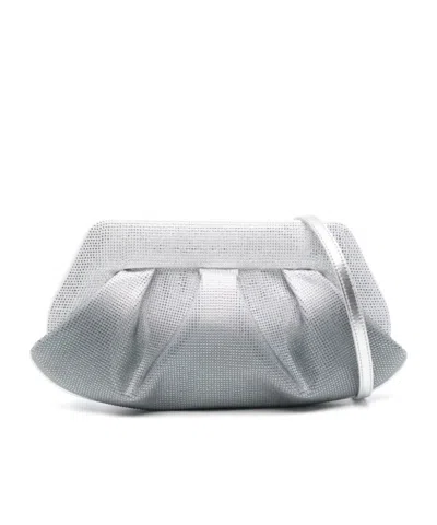 Themoirè Pleated Handbag In Gray
