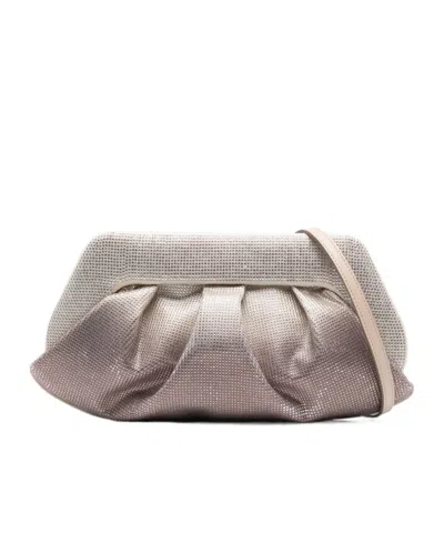 Themoirè Pleated Handbag In Gray