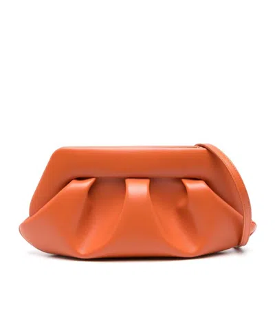 Themoirè Pleated Handbag In Orange