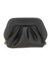 Themoirè Pleated Gathered Clutch Top Handle In Black