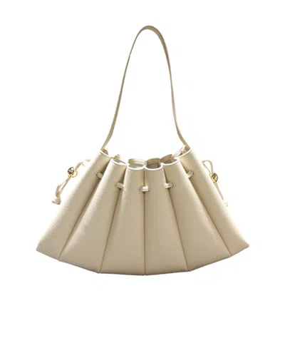 Themoirè Pleated Shoulder Bag In Nude