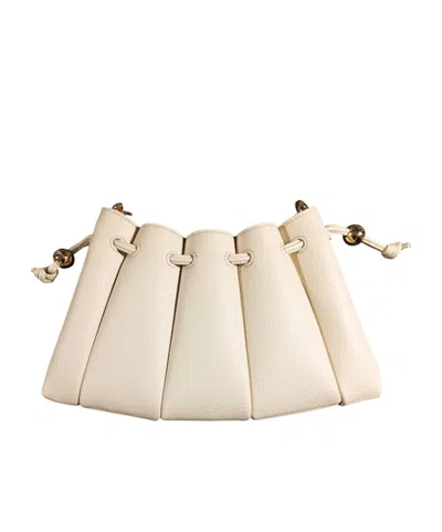 Themoirè Pleated Shoulder Bag In Nude