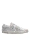 Themoirè Prsx Low Sneakers In Silver Laminated Leather In White