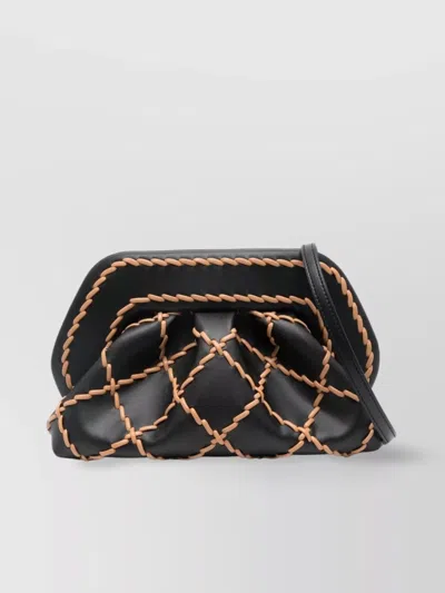 Themoirè Quilted Stitching Top Handle Clutch Bag