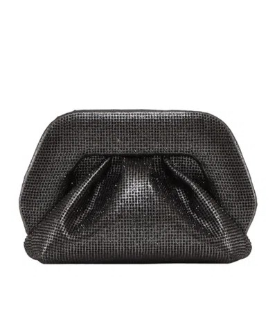 Themoirè Rhinestone Shoulder Bag In Black