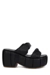 Themoirè Padded Wedge Platform Sandals With Two Bands In 1