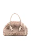 Themoirè Selene Faux Fur Top Handle Bag In Neutrals