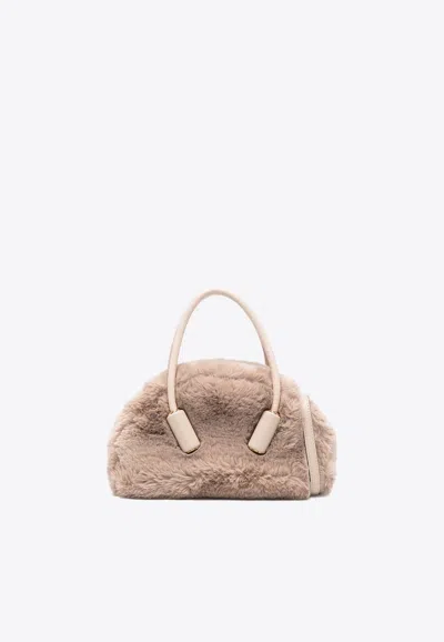 THEMOIRÈ SELENE FAUX FUR TOP HANDLE BAG