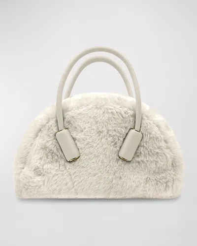 Themoirè Selene Faux-fur Top-handle Bag In Shell