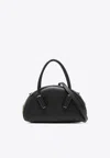 Themoirè Faux Leather Tote Bag With Gold-tone Hardware In Black