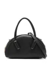 Themoirè Faux Leather Tote Bag With Gold-tone Hardware In Black