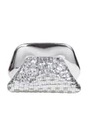 Themoirè Silver Mirror Effect Vegan Fabric Clutch Bag In Silver