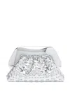 Themoirè Silver Tia Weaved Laminated Clutch