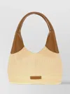 Themoirè Straw Handbag Structured Contrasting Handles